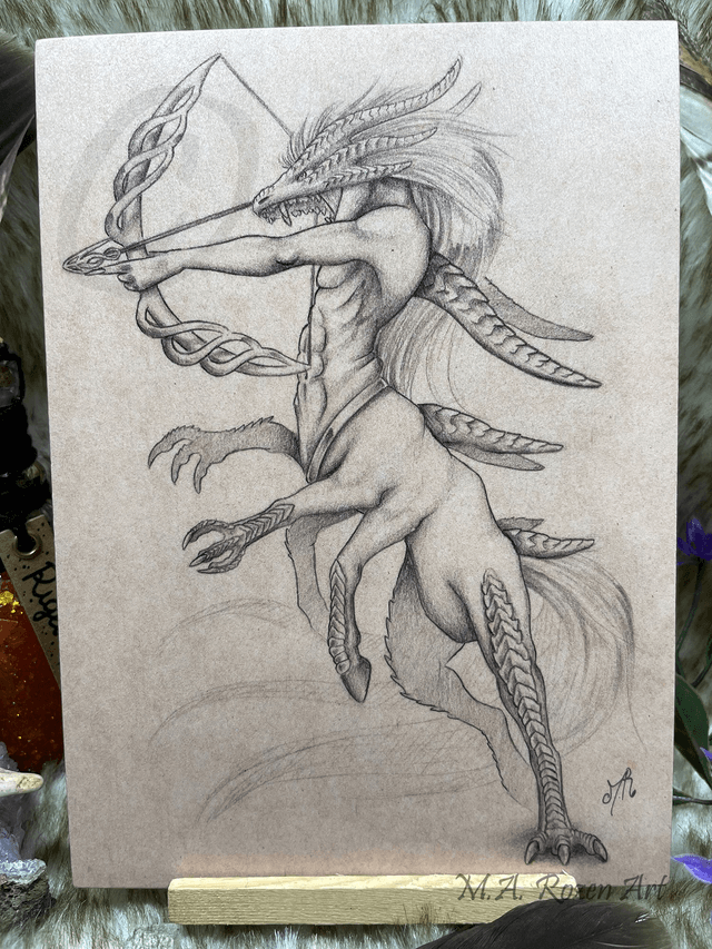 Sagittarius Sagittaire Croquis 13X18cm