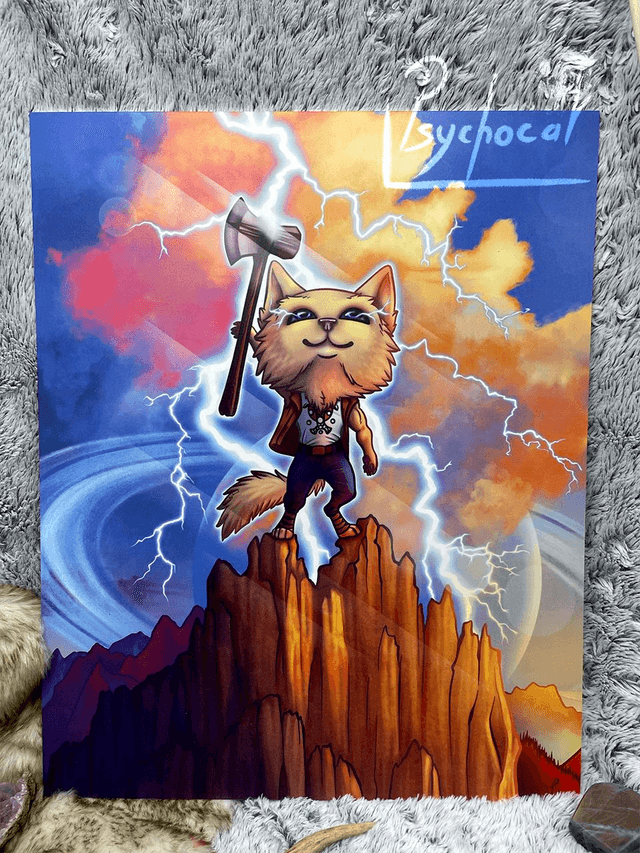 Chathor meow and thunder 40X50cm